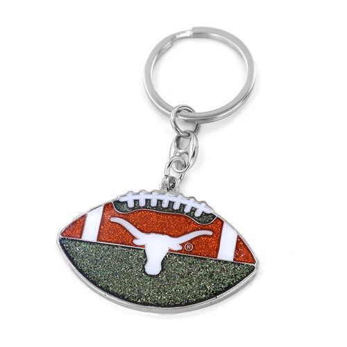 Texas Longhorns Keychain Football Glitter - Aminco