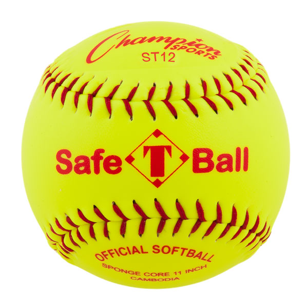 PerfectPitch 12 in. Safety Softball&#44; Optic Yellow & Red