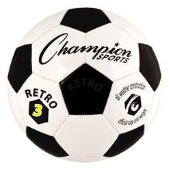 PerfectPitch Retro Soccer Ball&#44; Black & White - Size 3