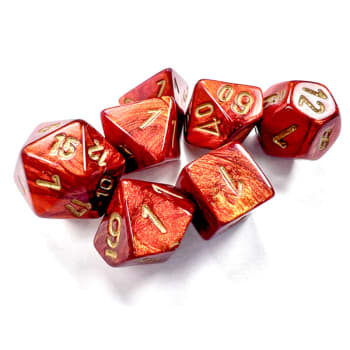 Chessex - Scarab Mini 7 Die Set Scarlet Gold