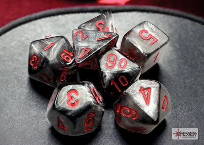 Chessex - Chessex Velvet Mini 7 Die Set Black/Red