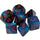 Chessex - Gemini Mini 7 Die Set Black Starlight Red