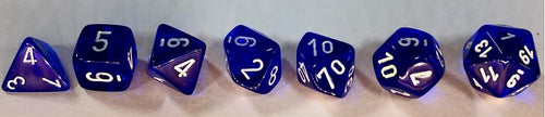 Chessex - Translucent Polyhedral Blue/White 7-Die Set
