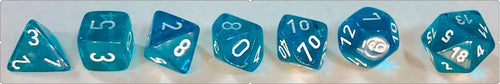 Chessex - Translucent Polyhedral Teal/White 7-Die Set
