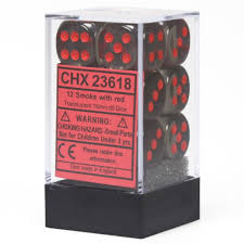 Chessex - Trans. Smoke/Red 16Mm D6 Cube