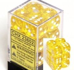 Chessex - Chessex: Translucent D6 Yellow/White Dice Block