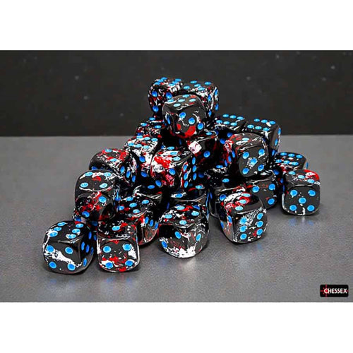 Chessex Mfg Co Llc -  Brushed Dice: 12Mm D6 Dark Side With Blue Dice Block (36 Dice)