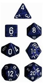 Chessex - Chessex: Speckled Stealth Blue/White 7-Die Set