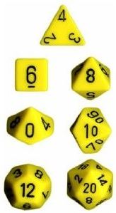 Chessex - Chessex: Opaque Yellow 7-Die Set