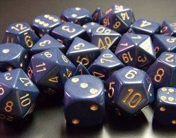 Chessex - Chessex: Opaque Dusty Blue/Copper 7-Die Set