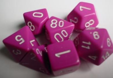 Chessex - Chessex: Opaque Light Purple/White 7-Die Set