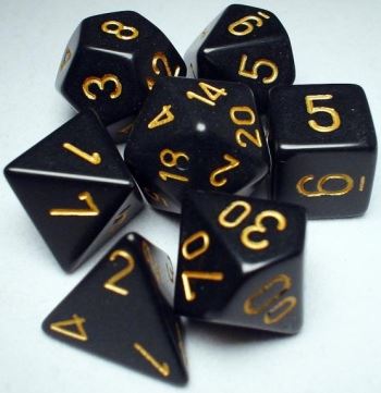 Chessex - Chessex: Opaque Black/Gold 7-Die Set