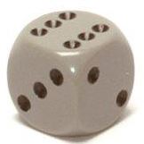 Chessex - Chessex: Opaque 16Mm D6 Dark Grey/Black