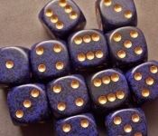 Chessex - Chessex: Speckled Golden Cobalt D6 Dice Block