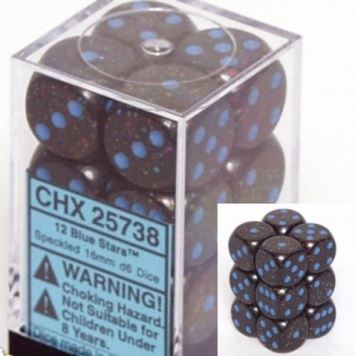 Chessex - Chessex: Speckled Blue Stars 16Mm D6 Dice Block