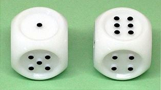 Chessex - Chessex: Opaque White/Black D6 Dice Block