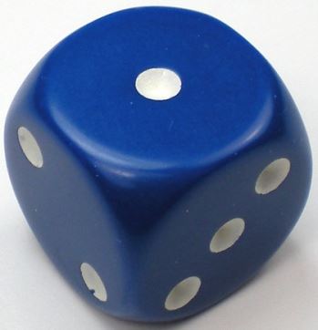 Chessex - Chessex: Opaque Blue/White D6 Dice Block