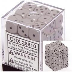 Chessex - Chessex: Opaque Dark Grey/Black 12Mm D6 Dice