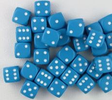 Chessex - Chessex: Opaque Light Blue/White 12Mm D6 Dice