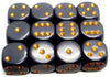 Chessex - Chessex: Opaque Dark Grey/Copper 12Mm D6 Dice