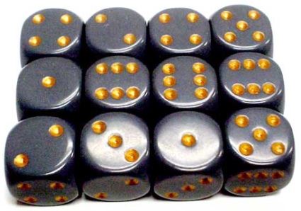 Chessex - Chessex: Opaque Dark Grey/Copper 12Mm D6 Dice
