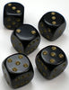 Chessex - Chessex: Opaque Black/Gold 12Mm D6