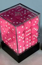 Chessex - Opaque 12Mm D6 Pink/White Dice Block (36 Dice)
