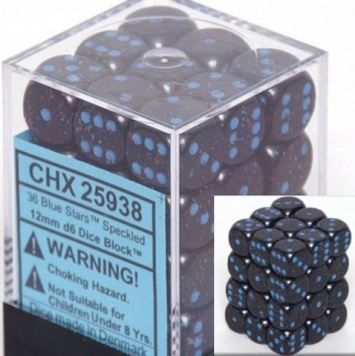 Chessex - Chessex: Speckled Blue Stars 12Mm D6 Dice Block
