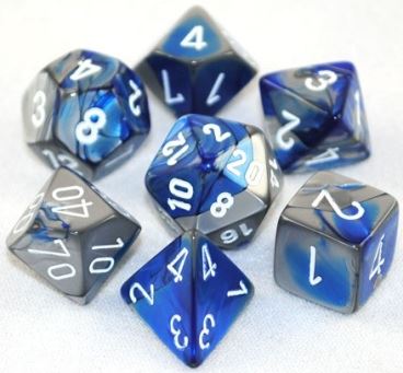 Chessex - Chessex: Gemini Blue/Steel 7-Die Set