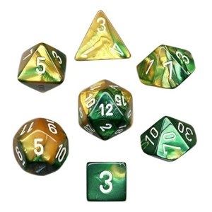 Chessex - Chessex: Gemini Gold/Green 7-Die Set