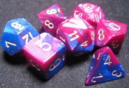 Chessex - Chessex: Gemini Blue-Purple/Gold 7-Die Set