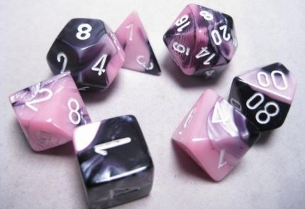 Chessex - Chessex: Gemini Black-Pink/White 7-Die Set