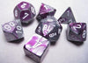 Chessex - Chessex: Gemini Purple-Steel/White 7-Die Set