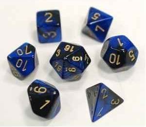 Chessex - Chessex: Gemini Black-Blue/Gold 7-Die Set