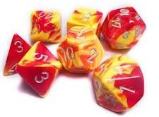 Chessex - Chessex: Gemini Red-Yellow/Silver 7-Die Set