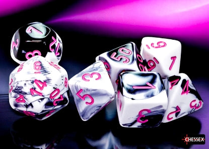 Chessex - Chessex Gemini Black-White/Pink 7-Die Set