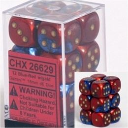Chessex - Chessex: Gemini Blue-Red/Gold 16Mm D6 Dice Block