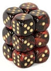 Chessex - Chessex: Gemini Black-Red/Gold 16Mm D6 Dice Block