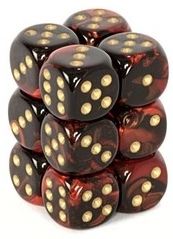 Chessex - Chessex: Gemini Black-Red/Gold 16Mm D6 Dice Block