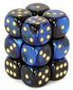 Chessex - Chessex: Gemini Black-Blue/Gold 16Mm D6 Dice Block