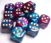 Chessex - Chessex: Gemini Purple-Teal/Gold 16Mm D6 Dice Block