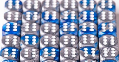 Chessex - Chessex: Gemini Blue/Steel 12Mm D6 Dice Block