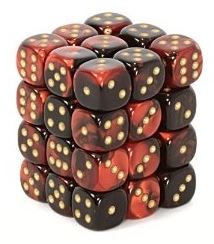 Chessex - Chessex: Gemini Black-Red/Gold 12Mm D6 Dice Block