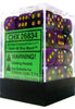 Chessex - Chessex: Gemini Green-Purple/Gold 12Mm D6 Dice Block