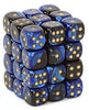 Chessex - Chessex: Gemini 12Mm D6 Black-Blue/Gold 12Mm D6 Dice Block