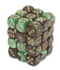 Chessex - Chessex: Gemini Black-Green/Gold 12Mm D6 Dice Block