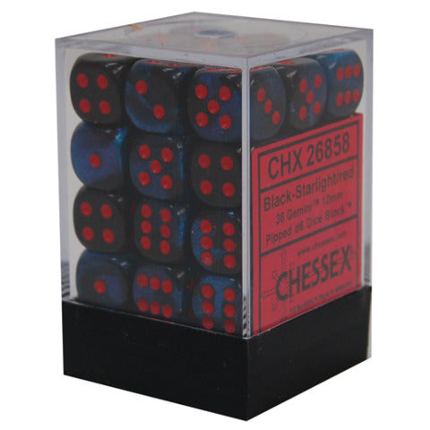 Chessex - Chessex: Gem Black Starlight / Red 12Mm