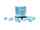 Chessex - Chessex Gemini Pearl Turquoise-White/Blue Luminary 12Mm D6 Dice Block