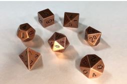 Chessex - Metal Copper 7 Die Polyhedral Set