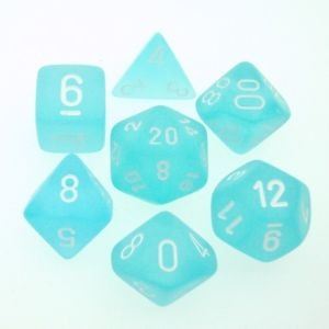 Chessex - Chessex: Frosted Teal/White 7-Die Set